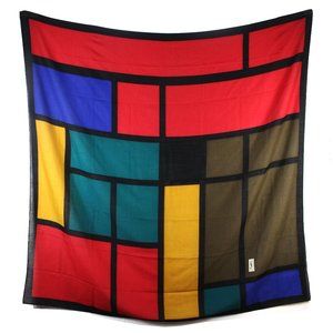 YSL Mondrian Color Block Large Scarf